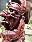 Vintage antique     Hand Carved Asian Man Wood Sculpture