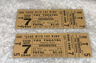 Gone With The Wind 1940 Vintage Theater Tickets Clark Gable Vivien Ephemera Usa