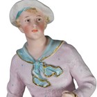 Antique Gebruder Heubach Figurine  Young Man At A Ship   s Steering Wheel 11 5 