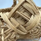 Primitive Vintage Woven Oak Splint Egg Gathering Buttocks Basket Handle
