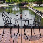 3 Piece Cast Aluminum Patio Bistro Set Outdoor Table Furniture Garden Dining