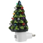 Resin Christmas Tree Night Light 360 Degree Swivel Plug For Home Decor  white 
