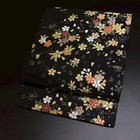 8153  Japanese Vintage Fukuro Obi Belt Kimono Fabric Silk Traditional Black