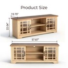 57 87in Tv Stand With Deep Brown Top Entertainment Center For Tvs Up To 65 Inch