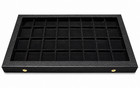 32 Slot Jewelry Display Case Tray Ring Earring Coin Organizer Glass Top Box