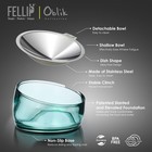 Oblik Elevated Cat Food Bowls 304 Stainless Steel Removable Flat Dish For Whi   