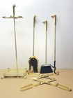 Vintage Brass      Duck Head Fireplace Tool Set 1970s Mallard 4 Tools   Stand Mcm
