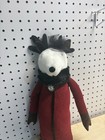 Woof   Poof Wind-up Musical Box Christmas Reindeer Doll Red Coat Fur Collar