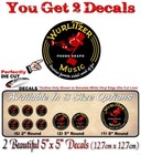 2 Johnny One Note Jukebox 5  Vinyl Decals Wallbox 1015 850 Juke Box Stickers
