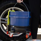 12-inch Heavy Duty Plastic Garage Bucket Dolly  5 Wheel With Lockabl