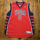 Vintage Usa Basketball Jersey Boys Xl Red Athens 2004 Olympics Marbury 5 Reebok