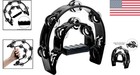Lightweight Double Row Hand Tambourine - Black Jingles For Music Enthusiasts
