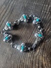 Old Pawn Navajo Solid 925 Sterling Silver Turquoise Eagle 2 Bracelet Read 