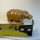 Wade Whimsies Hippo Figurine Brown Glazed Porcelain Miniature Made In England