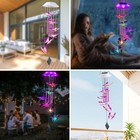 Glowing Led Solar Wind Chime W 4 Tubes outdoor purple 