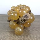 Vtg Mcm Lucite Acrylic Grape Cluster Jumbo  Amber Yellow Cloudy Opaque