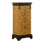 Masterpiece Hand-painted Jewelry Armoire Cabinet Antique Parchment