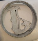 1950s Cast Iron Letter J Plaque 6 0    Industrial Farm Rustic Decor