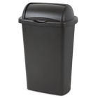 13 Gallon Roll Top Wastebasket  Large Trash Can With Easy Open Lift Lid   Black