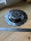 Vintage Chromed Stainless Steel Serving Trinket Dish Bowl Plate Pierced Edge 12 
