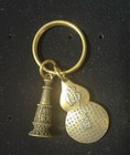 Brass Kannon Bodhisattva Keychain Buddhist Sutra Charm Amulet Japan