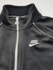 Vintage Nike Y2k Velour Track Jacket Black White Zip-up Women s Size Xl Velvet