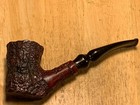 Estate Pipe Rusticated Alpha Cameo 5 1 2  Briar Pipe Made In Israel