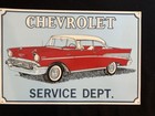 Chevrolet Service Dept  1957 Bel Air Metal Reproduction Tin Metal Sign  Vintage