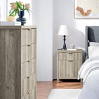 Oxford 2 Drawer Nightstand  End Table With Charging Station grey Oak