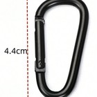 6pcs Black D-shape Carabiner Hiking Buckle Heavy Duty Outdoor Snap Hook Clip
