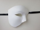 Phantom Of The Opera Masquerade Mardi Gras Costume Half Mask White Blank Plain 