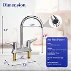 4 Inch Commercial Bar Sink Faucet   swivel Spout   Dual Lever Handles 2 Hol