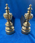 Antique Fire Dogs Andirons Period Fireplace Decor Cast Iron And Brass Late 1800s