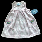 Nwt Vintage Girls 18 Months Dress   Romper Pink   White Hartstrings   Wee    n Me