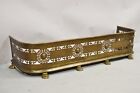 Antique Victorian French Empire Brass Paw Foot 48  Fireplace Fender Surround