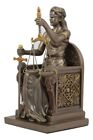 Seated Lady Justice Statue 8 tall Greek Goddess La Justica Dike Figurine