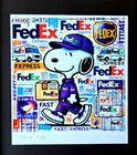 Aidan Flux   Hand Signed Print Framed Ltded Of 69 Coa  Snoopy Delivering Fedex