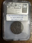 1788 Massachusetts Penny - No Period - Ngc  ncs  Xf Details Corroded  1c Cent