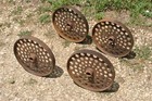 Vintage Case Cast Iron Truck Wheels Hit Miss Gas Engine Industrial Cart