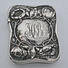 Rare Sterling Silver Gorham Match Safe Martele Style Art Nouveau Floral No  B399