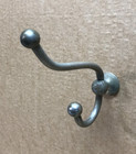 Vintage Nickel Brass Double Ball End Bath Robe Kitchen Towel Hook Old 1803-25b