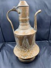 Vintage   Antique Large Middle Eastern Persian Cooper Ewer Pot  15 1 2  X 8  