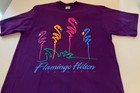 Flamingo Hilton T-shirt Sz L Deep Purple Laughlin Nevada Tee Nv Casino Vtg