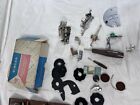 Vintage Sewing Lot  Singer Puzzle Box   Attachments Sewing Machine Oak 1800   s 