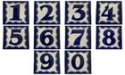 Mexican Talavera Tile 4x4 House Numbers Address White   Blue Table Numbers   1