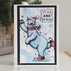 New Pink Ink Designs Clear Rubber Stamp Bear Beary Christmas Set Free Usa Ship