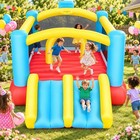 Castle Bounce House With 2 Slide And Blower Inflatable Bouncer W basketball Hoop