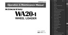Komatsu Wa20-1 Wheel Loader Service Repair Owners Manuals Pdfs On Usb