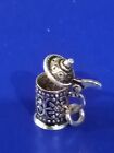 Vintage 800 Silver Austrian Edelweiss Flower Beer Stein Charm Pendant  opens 