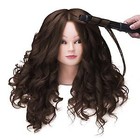 26 -28  Mannequin Doll Head With 60  Real Hair  Hairdresser  4 Brown Mixed Hair